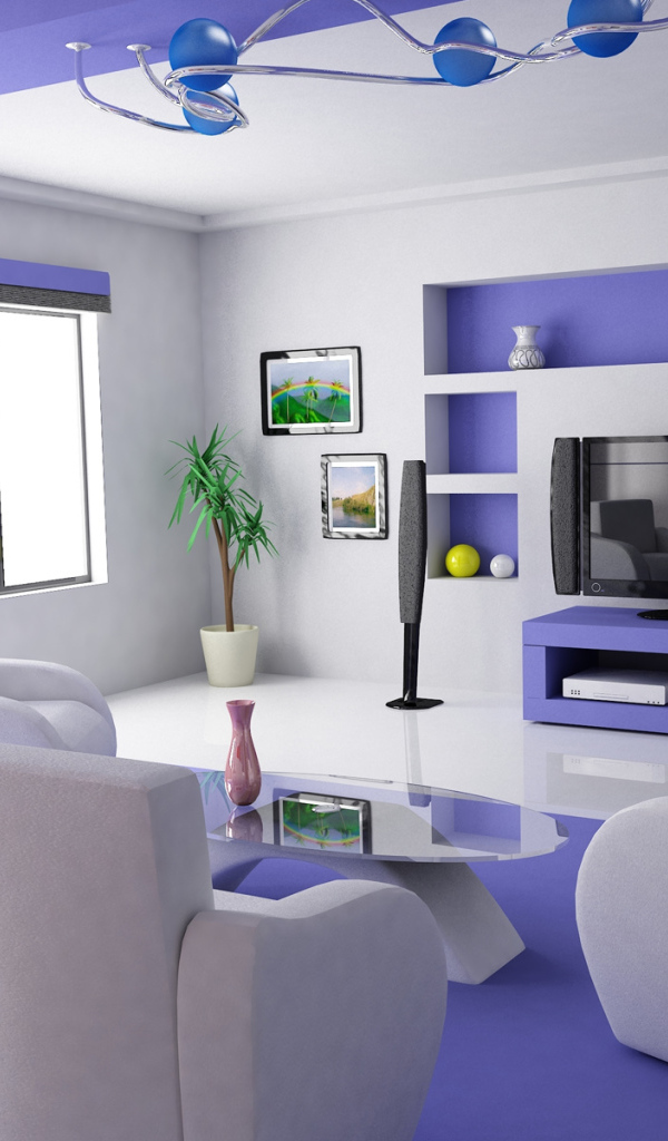 Дизайн светлой комнаты Футуристический модерн