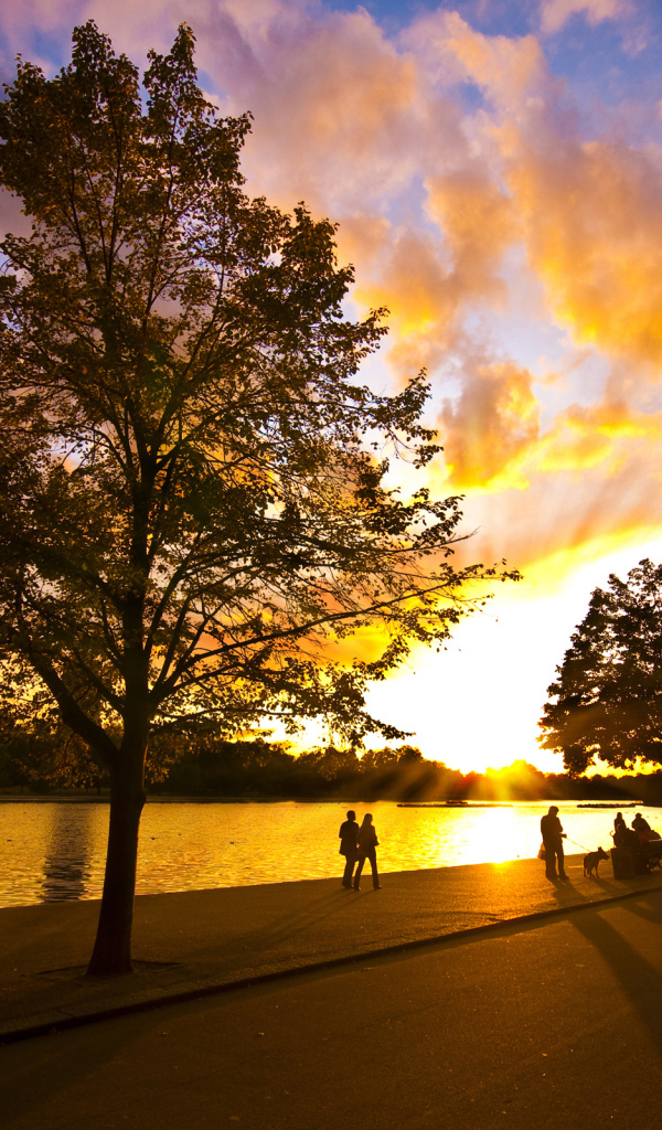 Красивый закат у реки