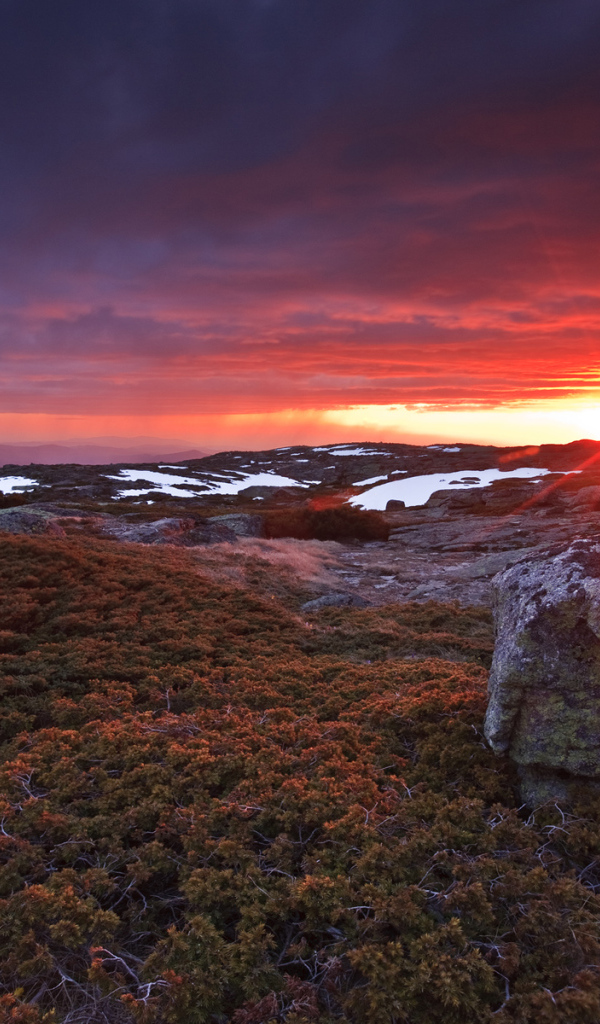 Закат в Serra  da Estrela Португалия