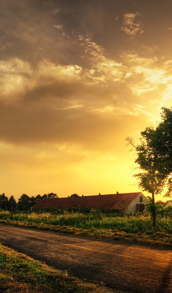 Закат в деревне