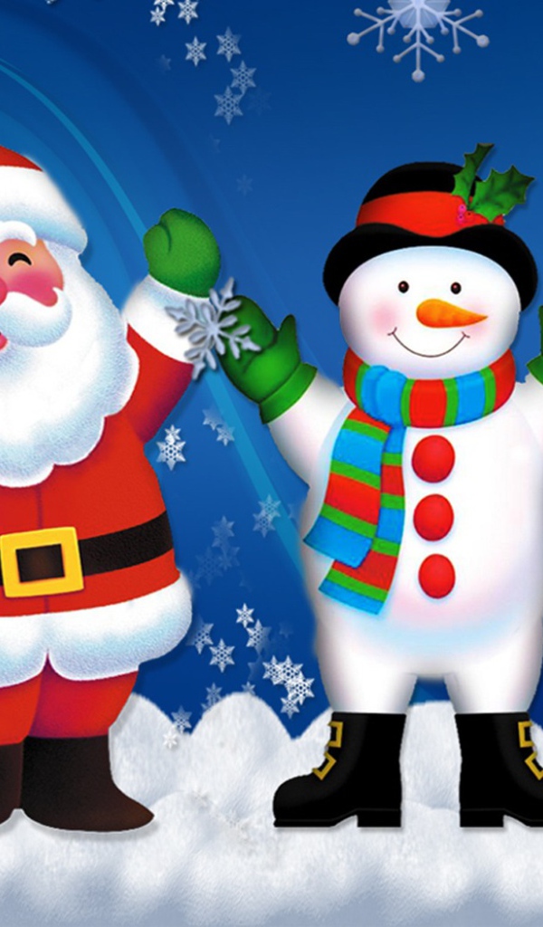 Снеговик и Санта Клаус