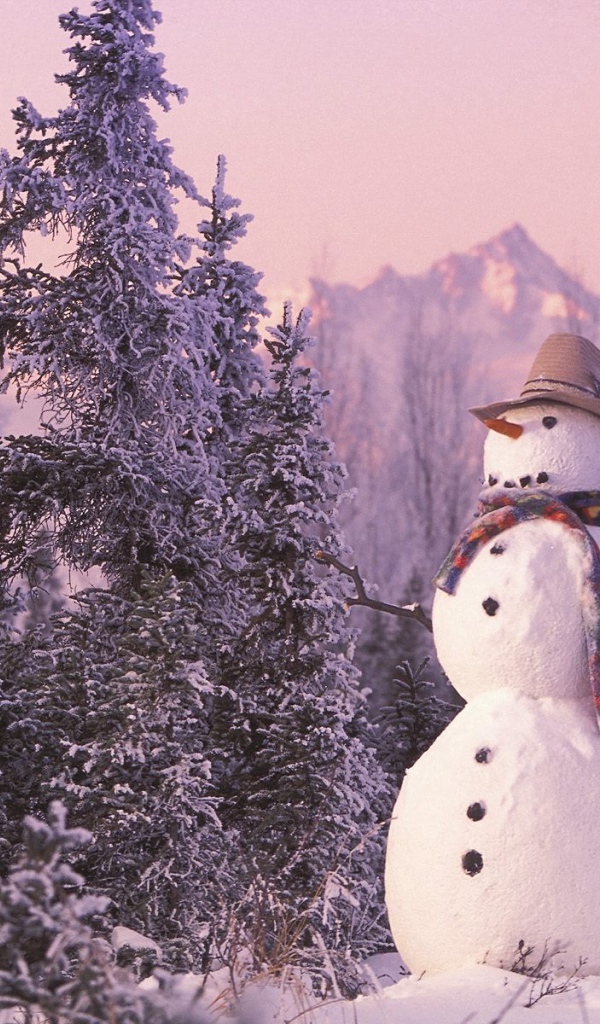 Снеговик в лесу