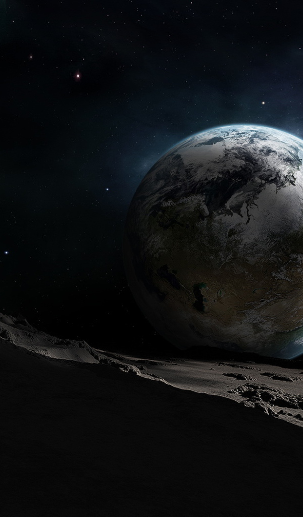 Лунный вид на Землю