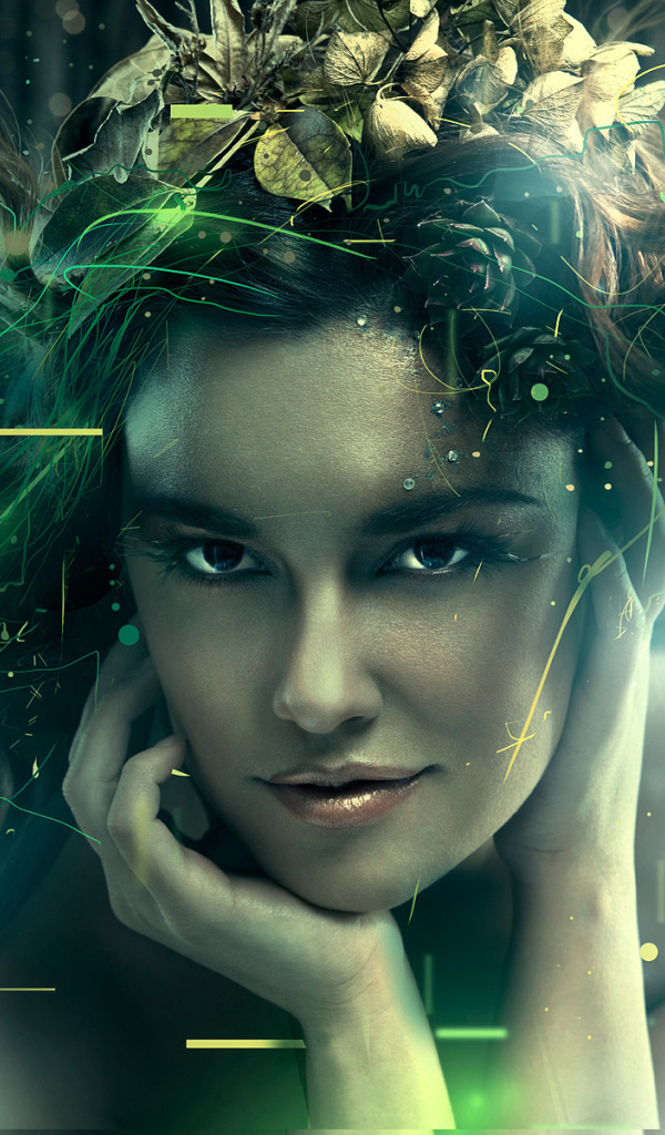 Девушка с венком в волосах