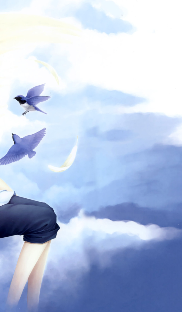 Девушка с птичками