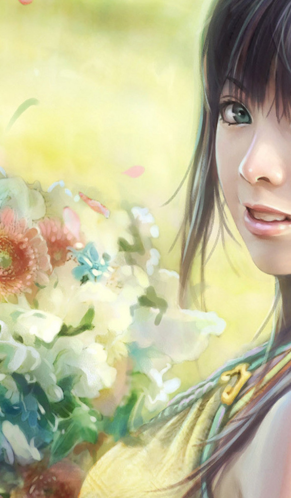 C букетом цветов