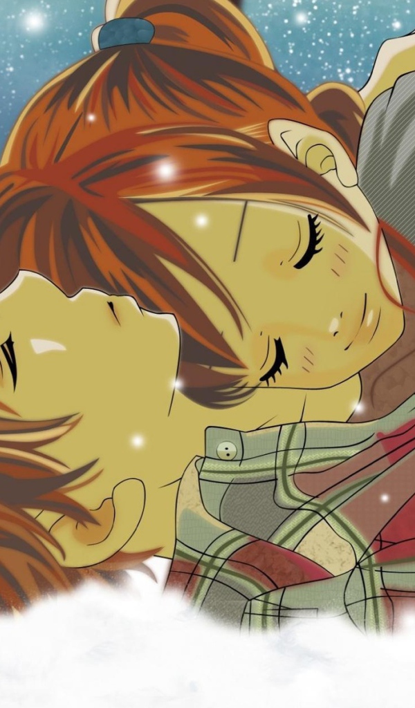 Влюбленные на снегу