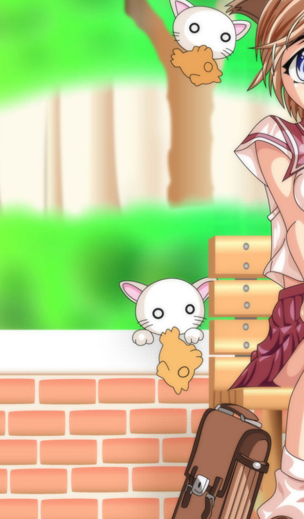 Девчонка и кошечки