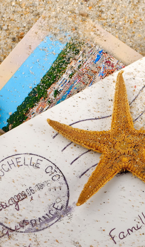 Письмо, ракушка, морская звезда