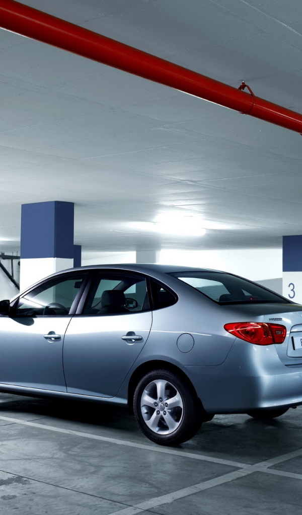 Hyundai Elantra in underground garage
