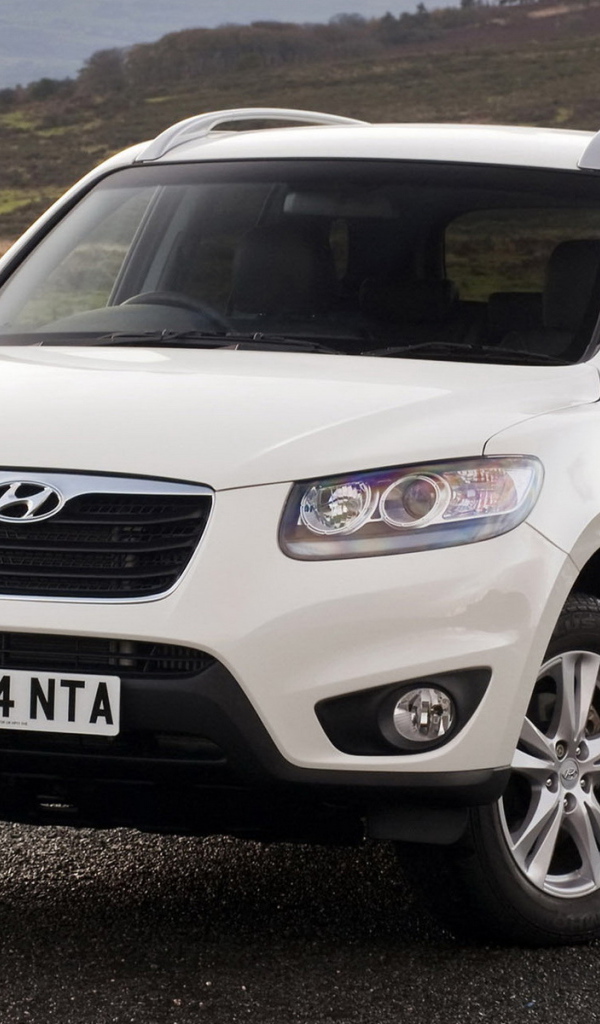 white Hyundai Santa Fe