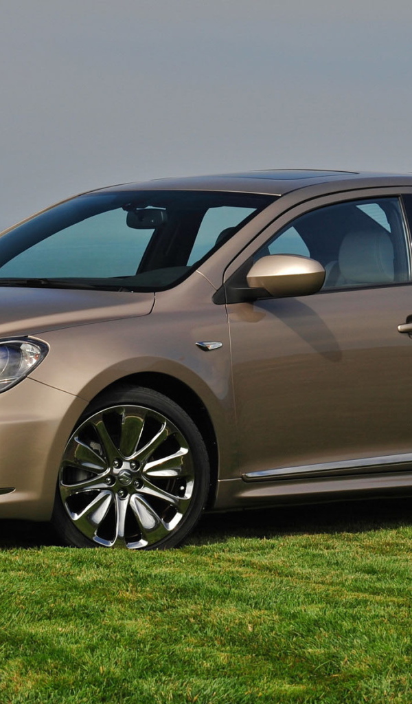 Сузуки Кизаши на газоне среди зелени