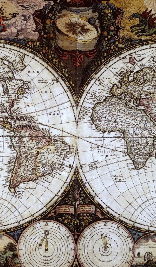 Старинная карта мира