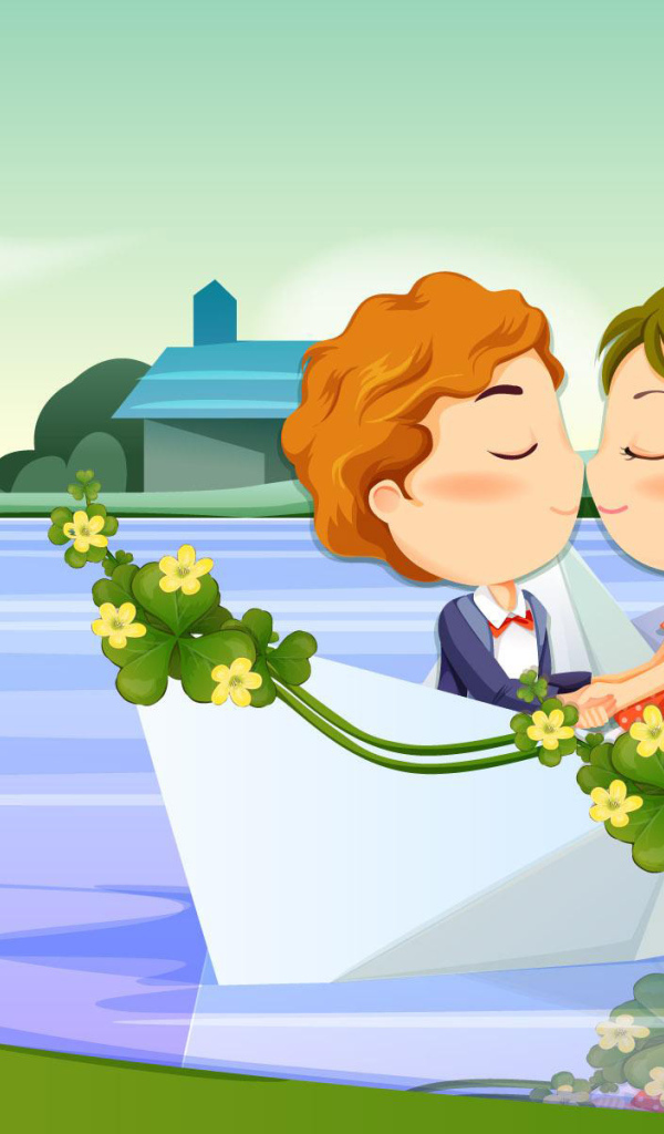 Влюбленные на лодочке