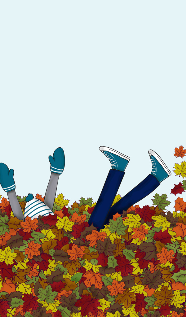 Заваленный опавшими листьями