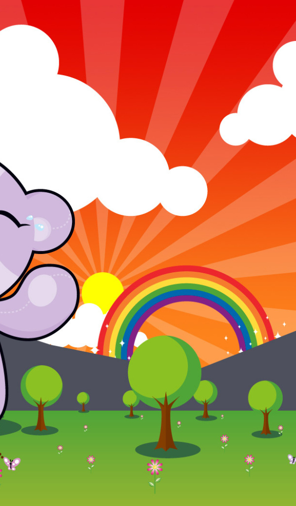 Радуга медведь деревья горы