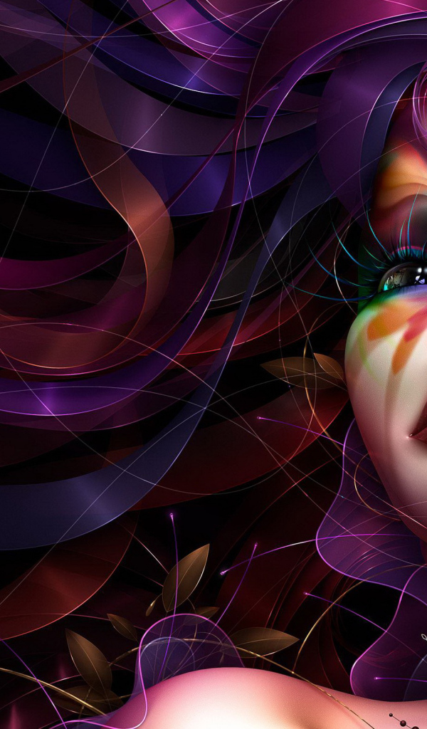 Девушка в разных цветах