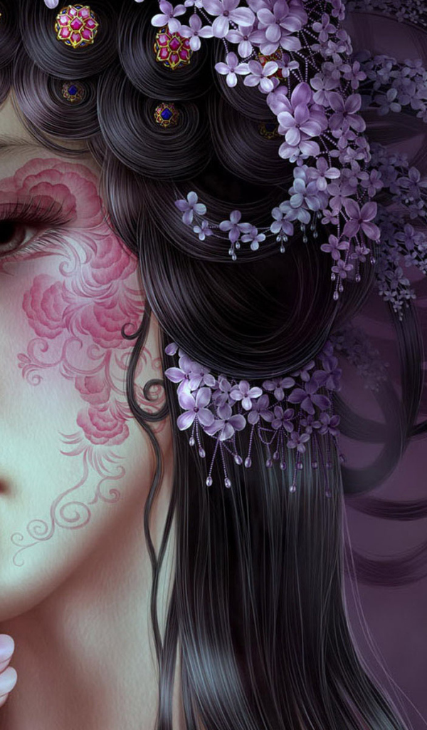 Девушка с узором на лице