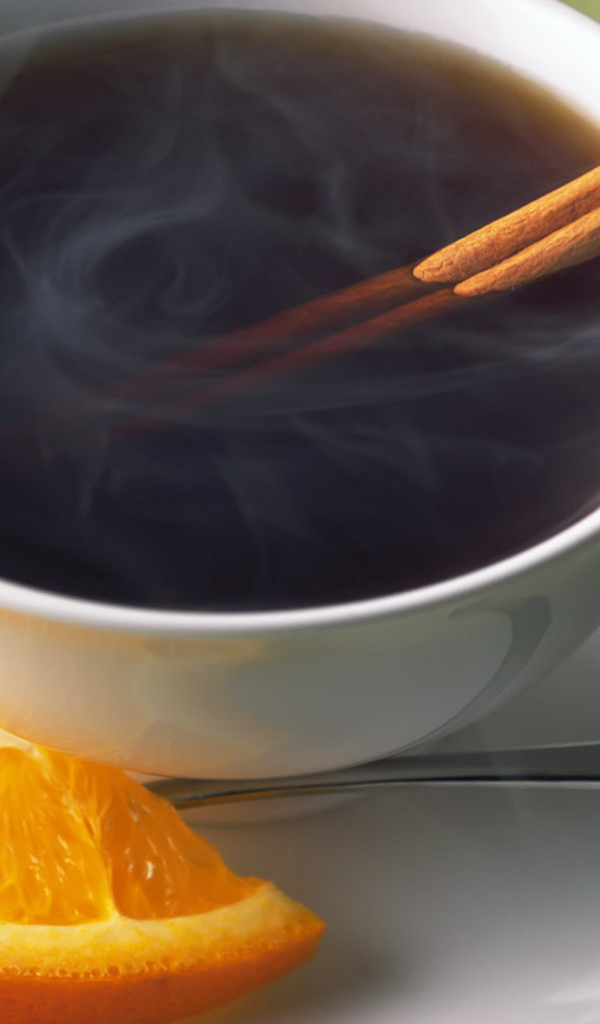 Чай с кусочком апельсина