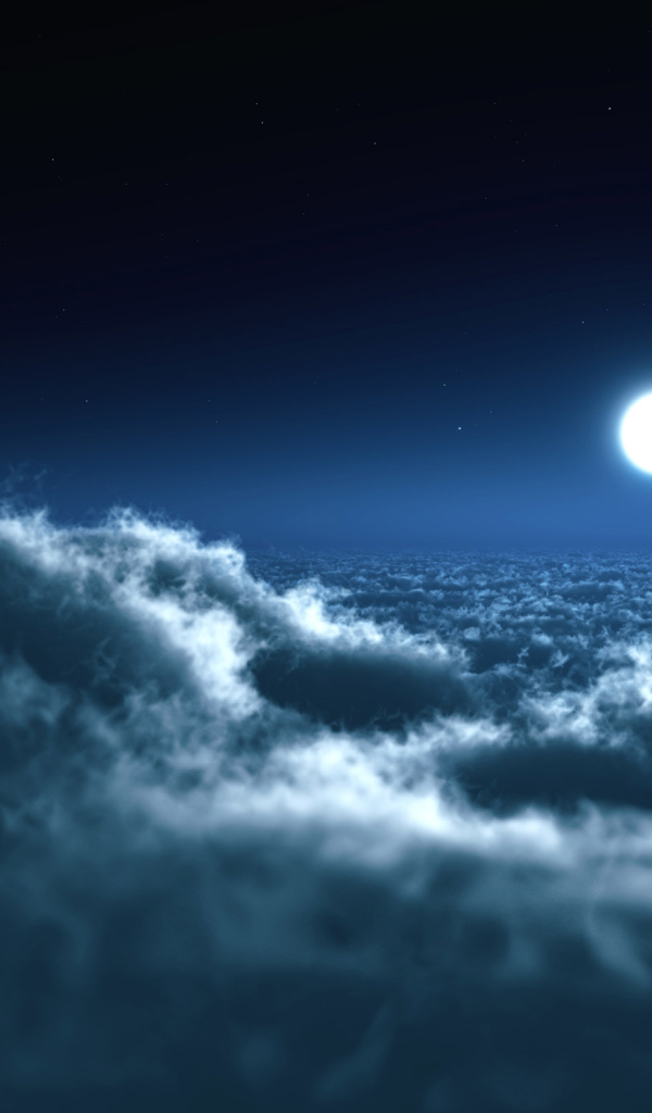 Луна над облаками Ночное небо