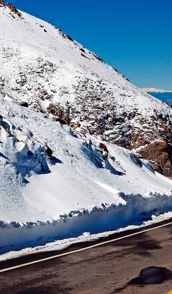 Дорога среди снежных вершин