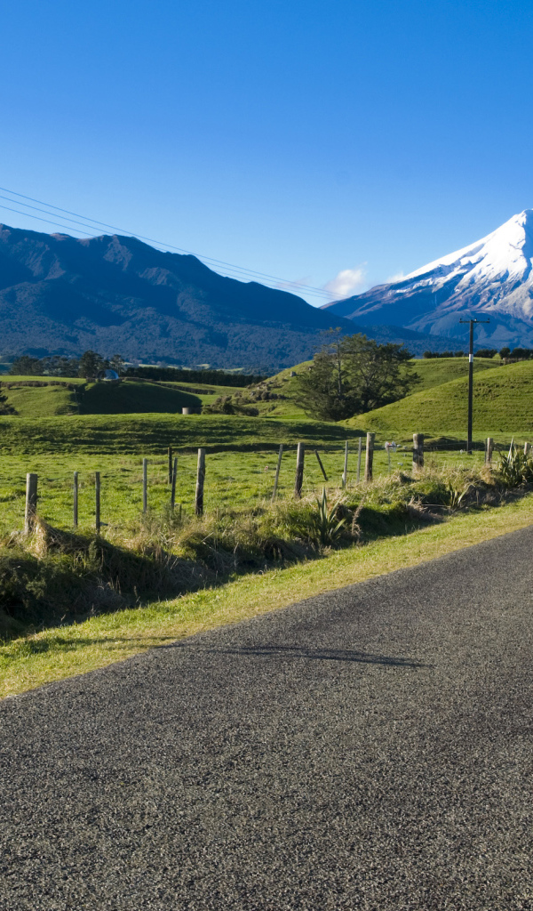 Дорога, Горы, Синее небо
