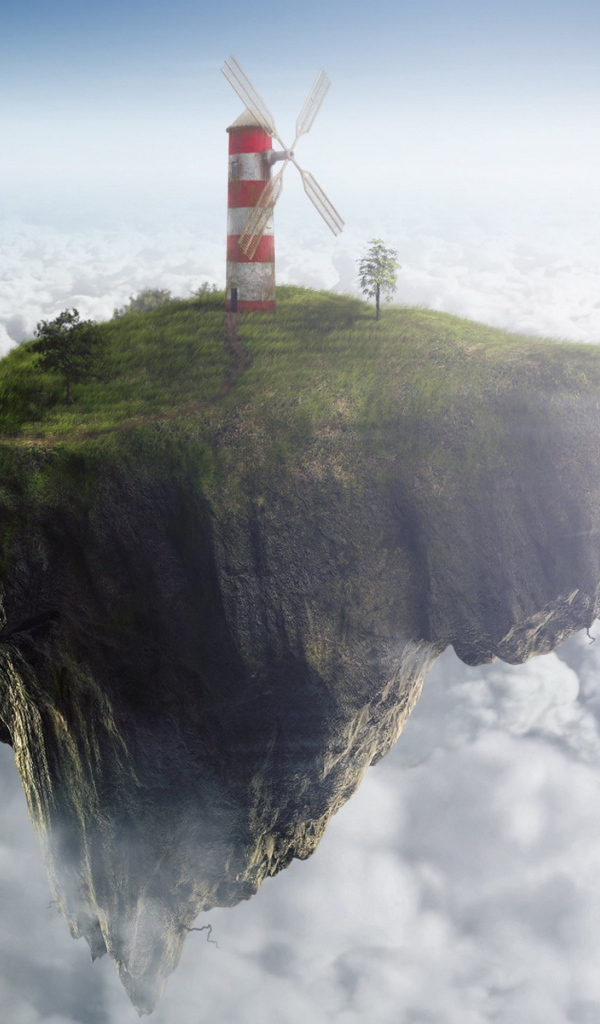 Ветреная мельница на висячем острове
