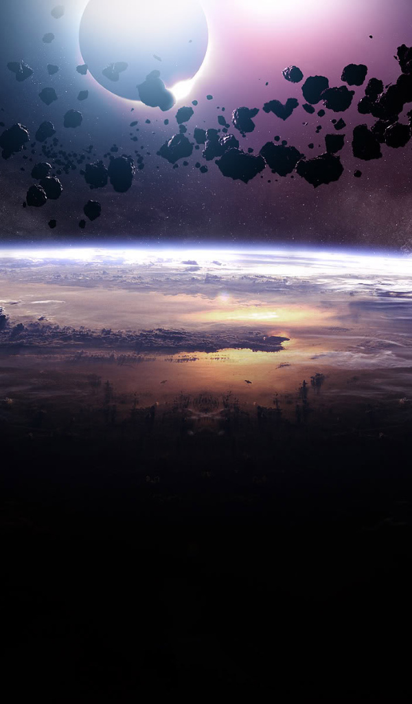 Астероиды над планетой