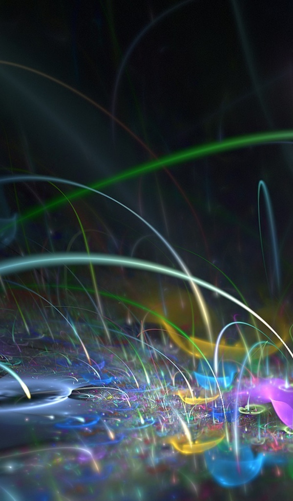 Разноцветные цветы и линии