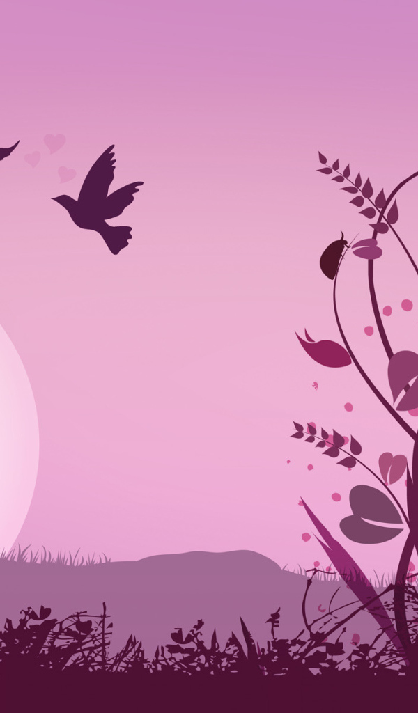 Цветы и голуби