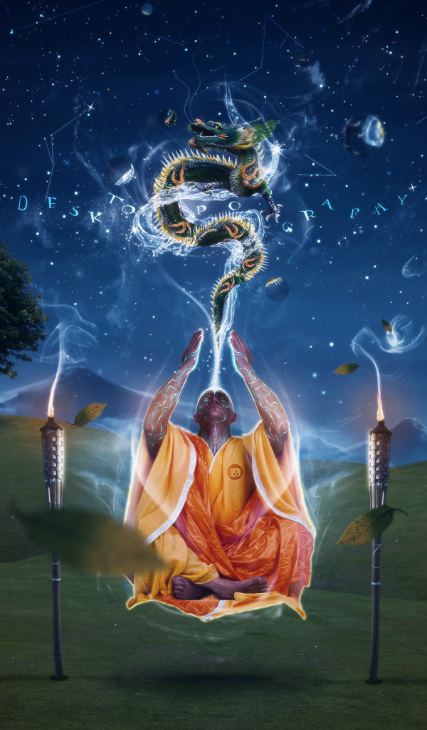 Монах на медитации