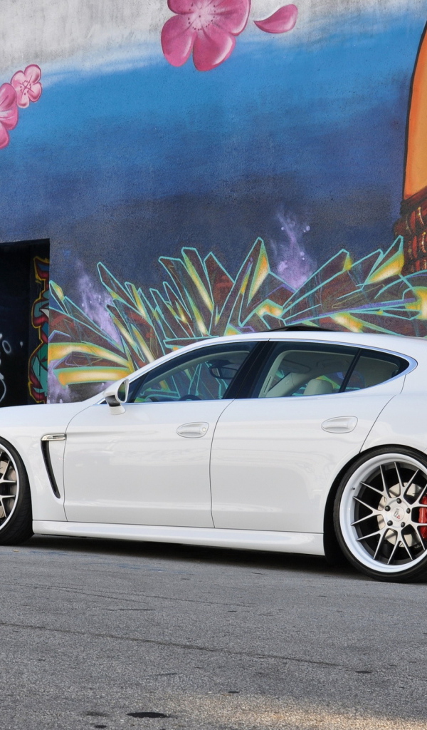 white Porsche Panamera