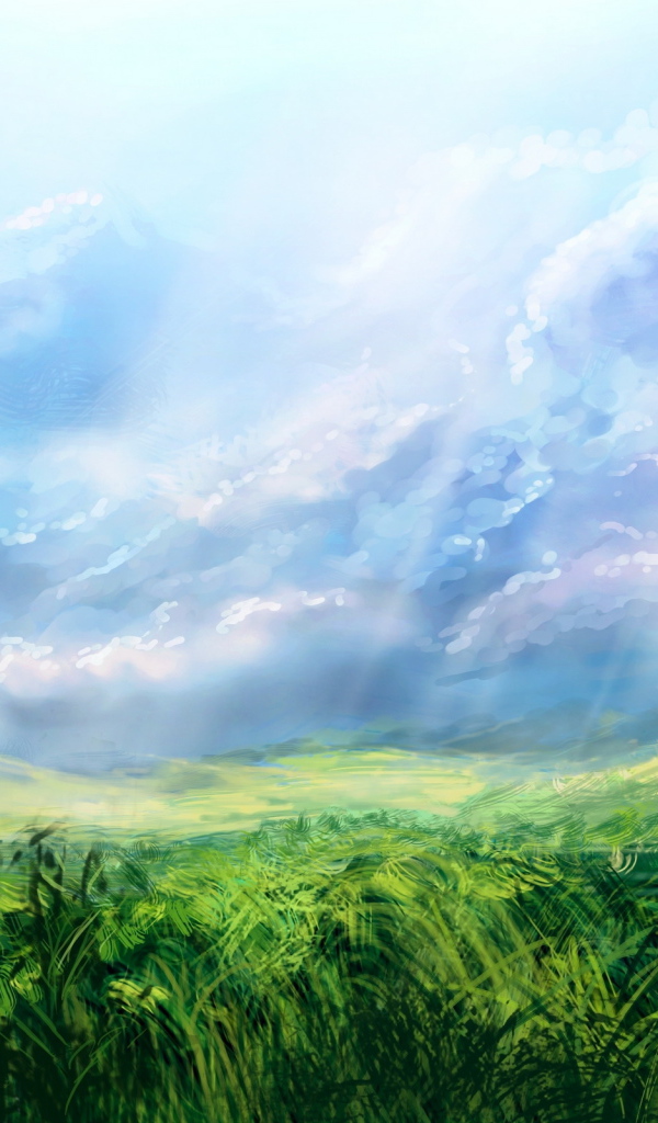 Голубое небо над лугами