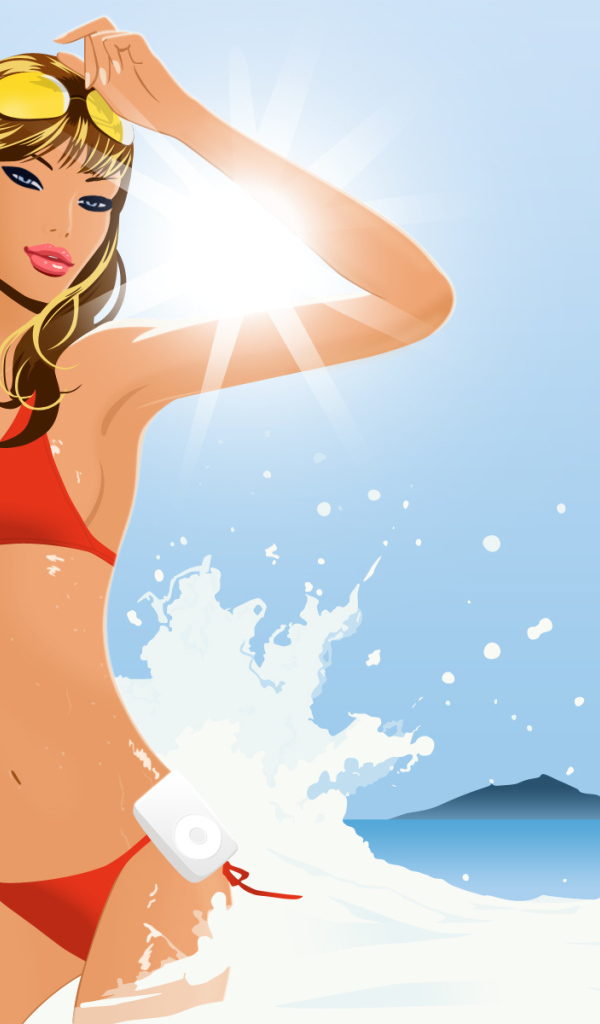 Девушка в море