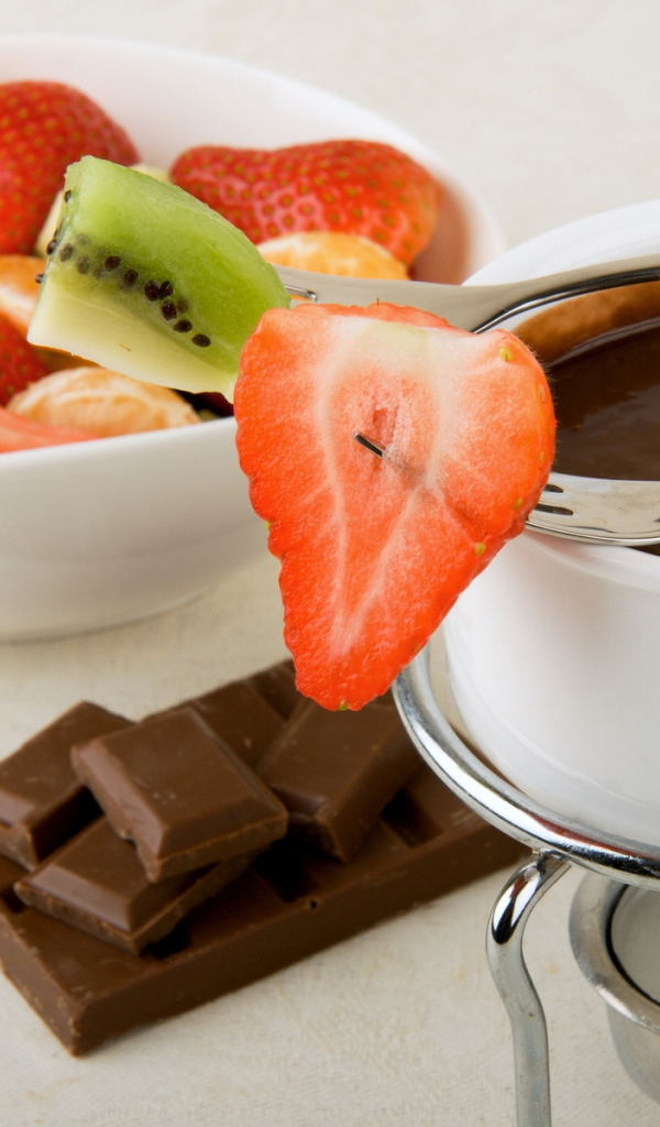 Горячий шоколад с фруктами