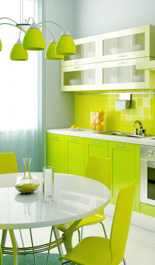 Кухня в зеленом цвете