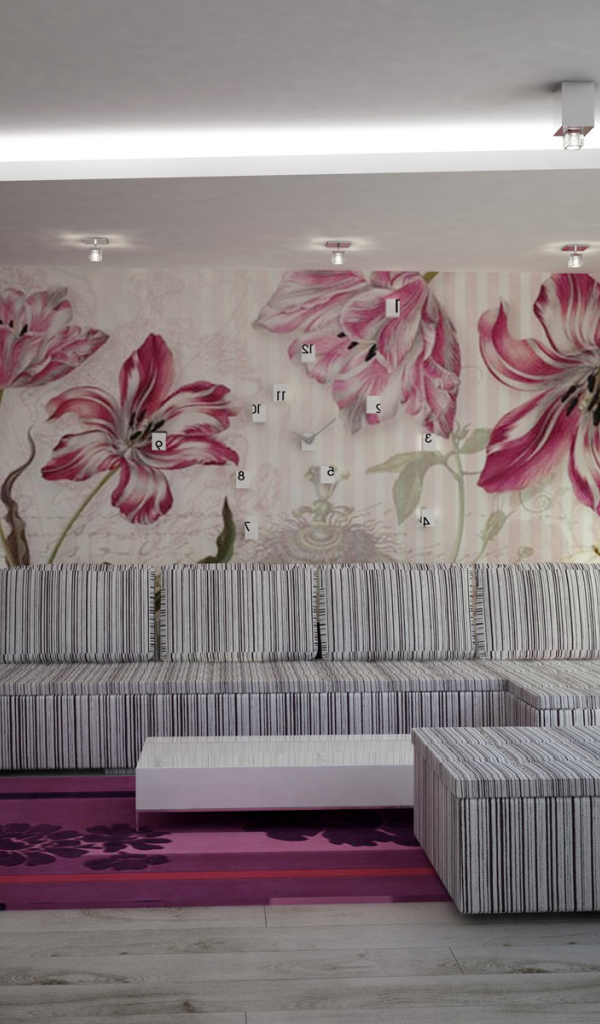 Интерьер комнаты в цветах