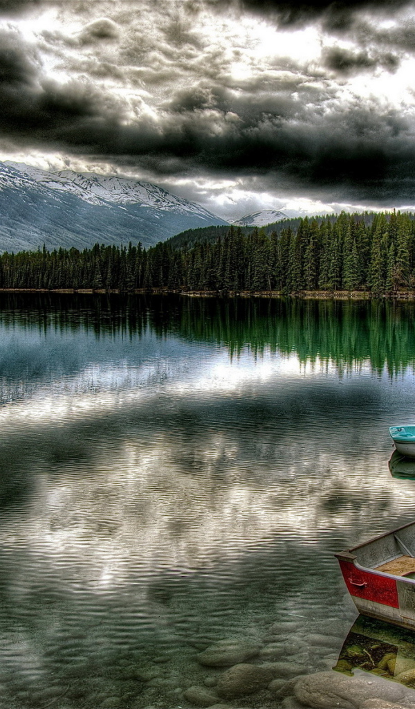 Лесное озеро и горы