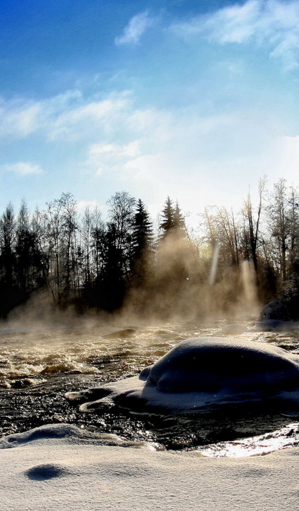 Речка зимой