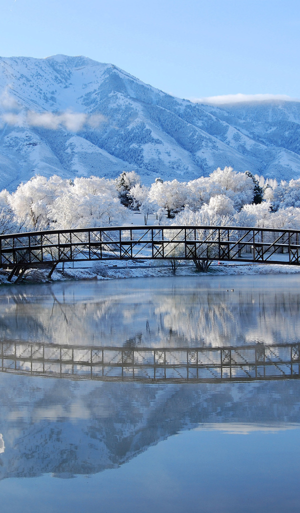 Мост над зимней рекой