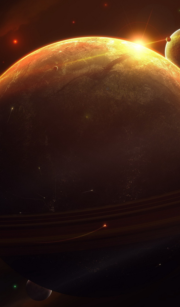 Гигантская планета с кольцами