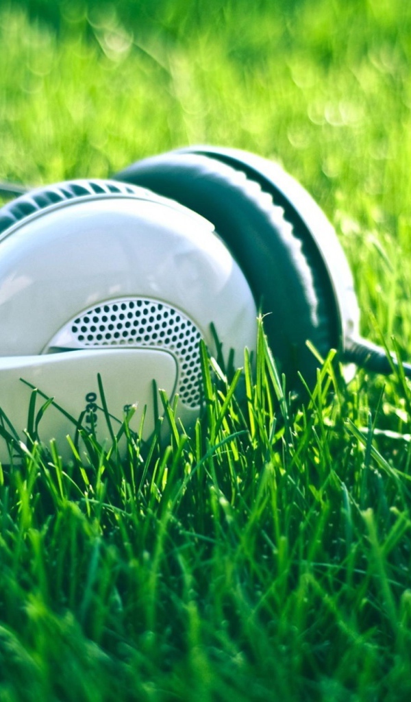 Наушники на траве