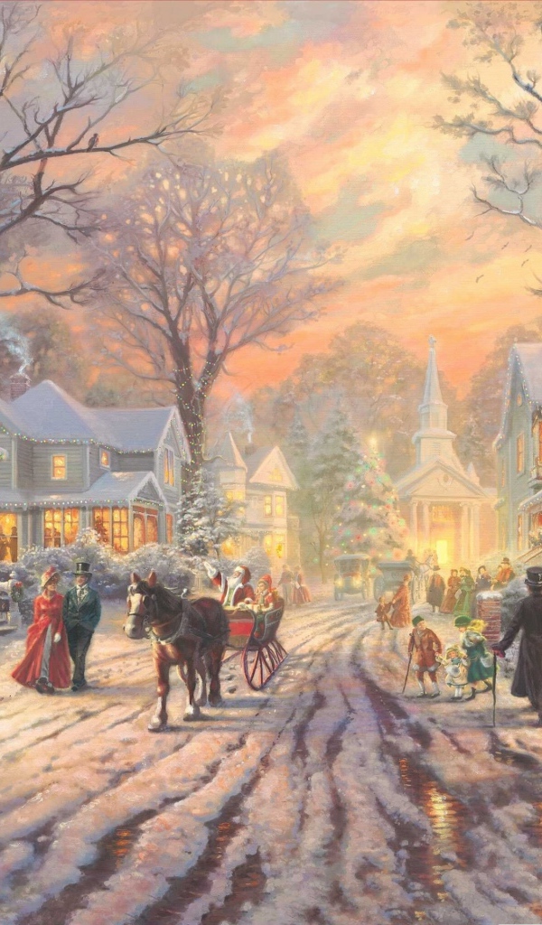 Празднование Рождества в городе