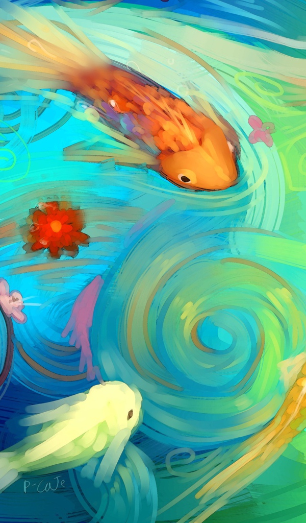 Рисованные рыбы