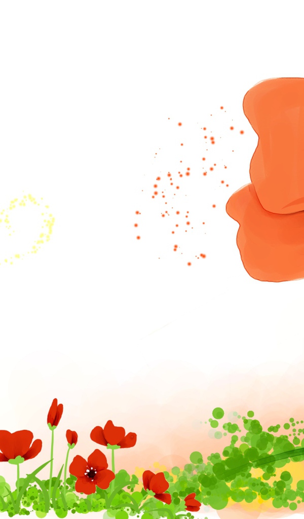 Девочка с красными цветами