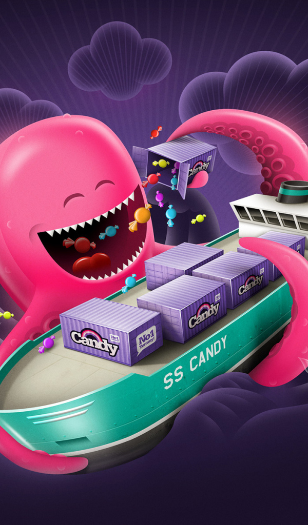 Осьминог с конфетами