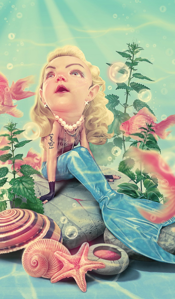 Русалочка на дне