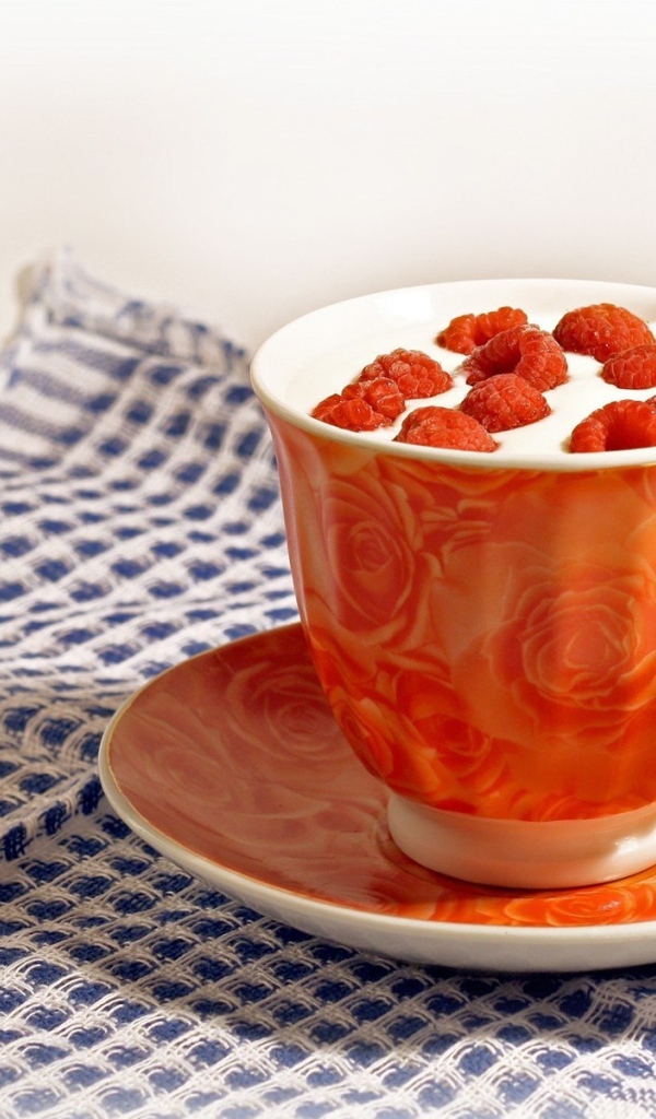 Йогурт с малиной