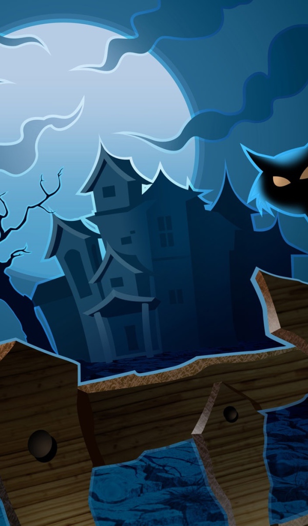 Черный кот на хэллоуин