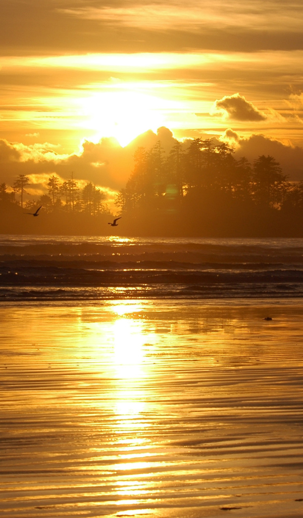 Озеро на закате